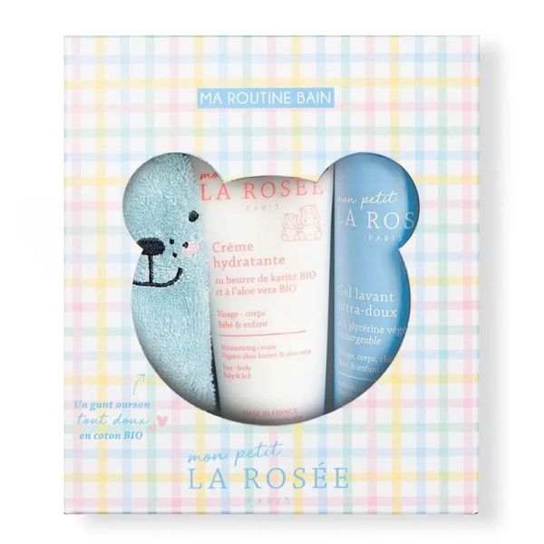 Mon Petit La Rosée Coffret Ma Routine Bain (Gel lavant + crème hydratante + gant de toilette)