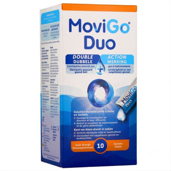 Norgine MoviGo Duo gaz et constipation (x10)