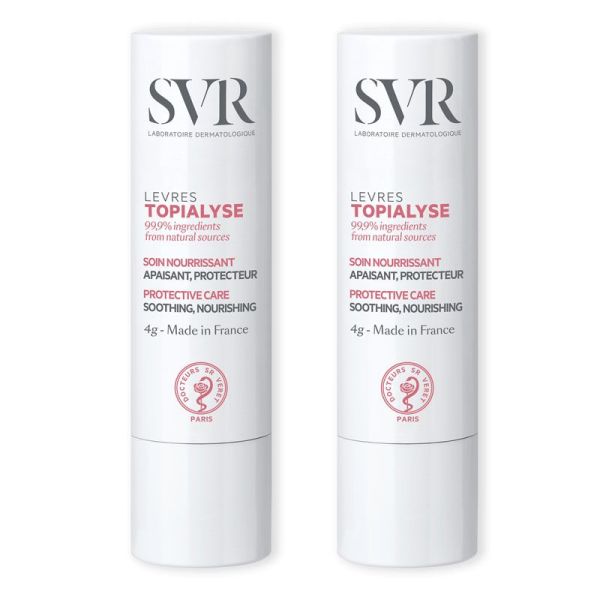 SVR Topialyse Stick Lèvres Végétal nourrissant, apaisant & protecteur (2 x 4g)