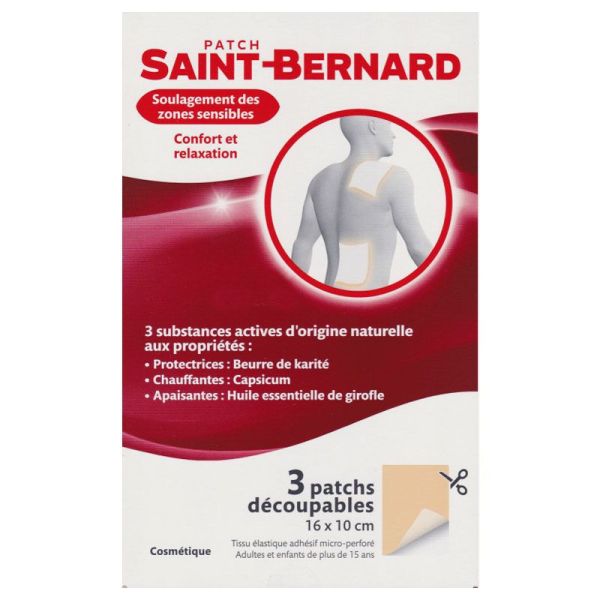 Patchs Saint-Bernard Patch soulagement des zones sensibles, confort & relaxation (x3)