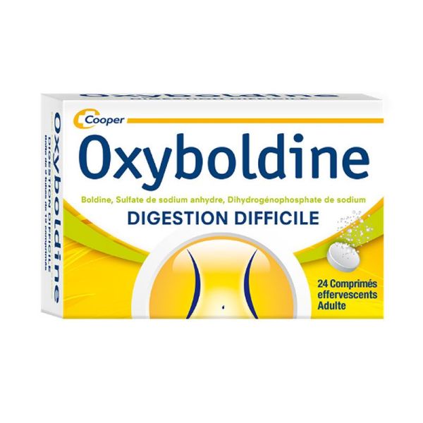 Oxyboldine digestion difficile adultes (24 comprimés effervescents)