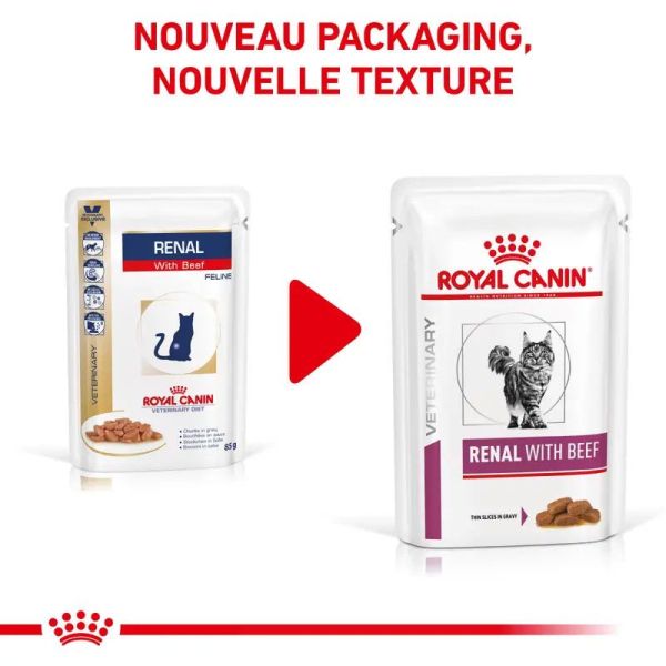 Renal with beef Aliment diététique complet pour chats adultes (12 x 85 g)