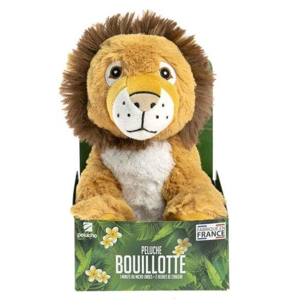 Pelucho Bouillotte sèche peluche Lion aux grains de blé et fleurs de lavande