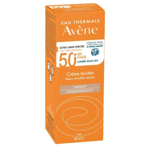 Avène Solaire Crème solaire teintée unifiante SPF50+ hydratation 8h (50 ml)