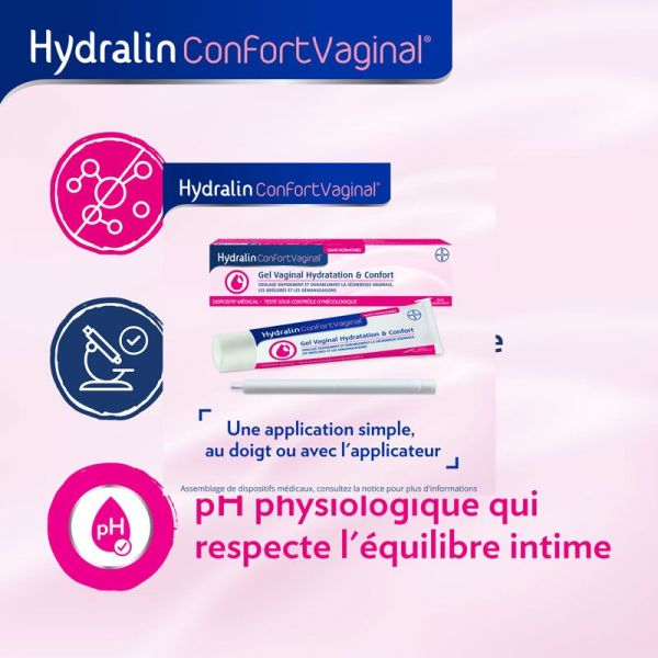 Hydralin ConfortVaginal Gel vaginal hydratation & confort avec applicateur (30 ml)