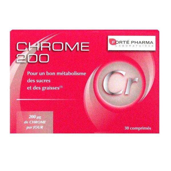 Forté Pharma Chrome 200 métabolisme des sucres et des graisses (30 comprimés)