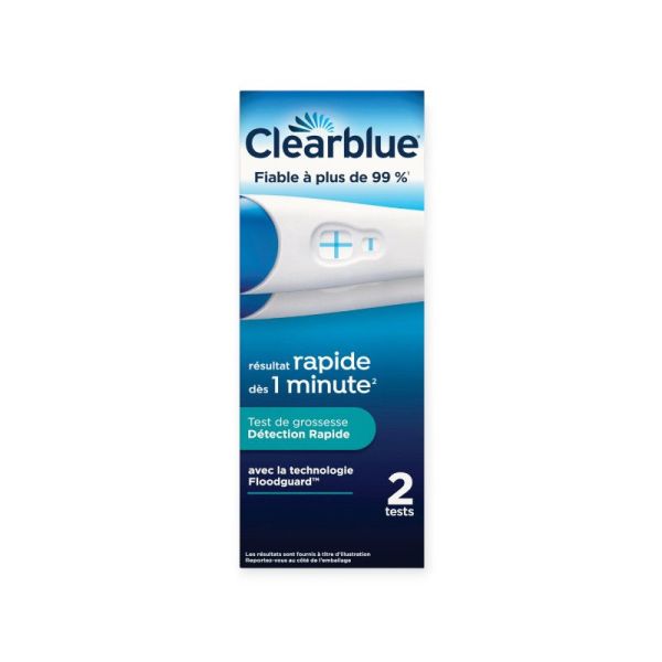 Clearblue Test de Grossesse Détection Rapide – Boîte de 2 tests