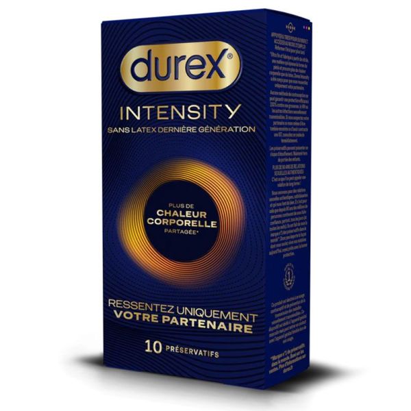 Durex Intensity préservatifs sans latex, plus de chaleur corporelle partagée (x10)