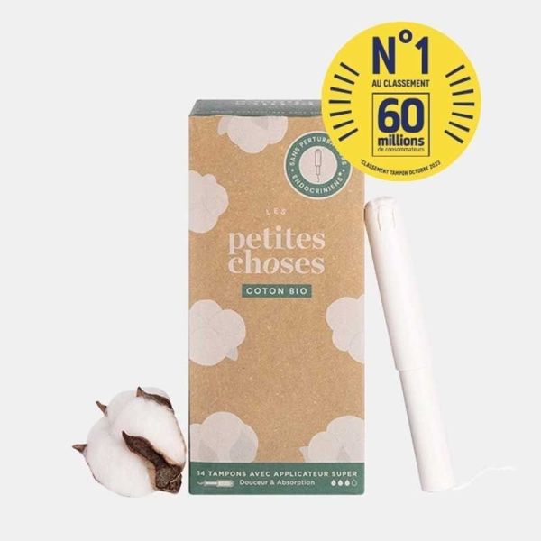 Les Petites Choses Tampon avec applicateur en coton bio flux Super (x14)