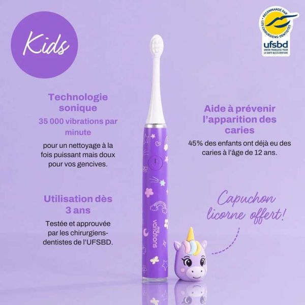 My Variations Brosse à Dents Électrique Sonique Licorne enfants de 3 à 12 ans (x1)