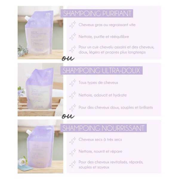 La Rosée Flacon de shampoing en verre rechargeable (200 ml)