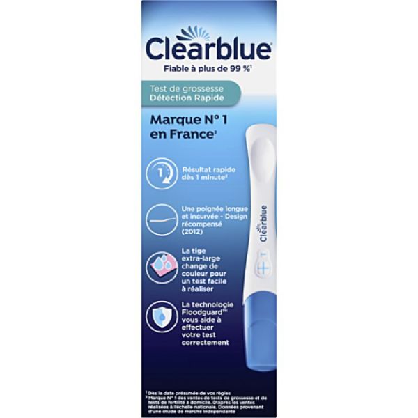 Clearblue Plus Test de Grossesse Détection Rapide x1