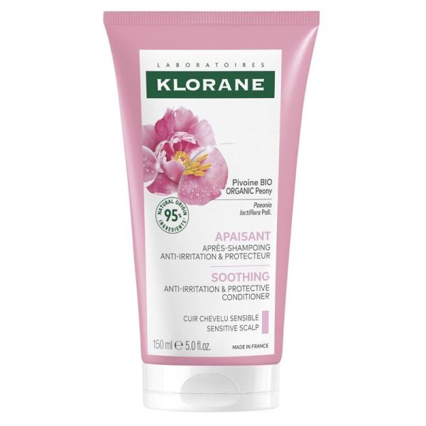 Klorane Après-Shampoing anti-irritation et protecteur à la pivoine médicinale bio (150 ml)