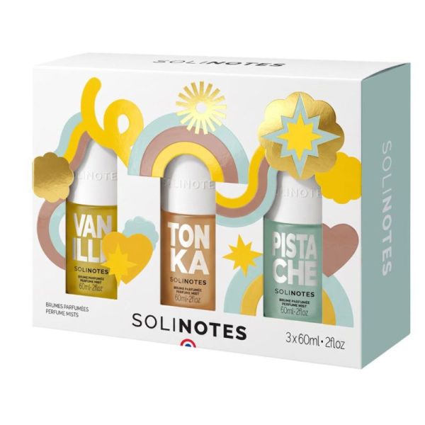 Solinotes Coffret Trio Brumes Vanille, Tonka et Pistache (3 x 60 ml)