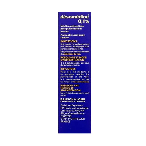 Bausch + Lomb Désomédine 0,1% Solution pour pulvérisations nasales (10 ml)