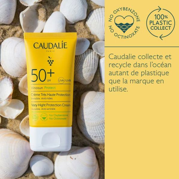 Vinosun Protect Creme Solaire très haute protection SPF50+ invisible, anti-rides (50 ml)