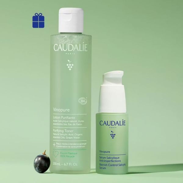 Vinopure Coffret Serum + Lotion purifiante offert, à l'acide salycilique (30 ml + 200 ml)