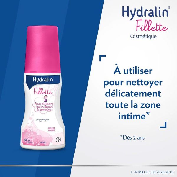 Hydralin Fillette hygiène intime des plus petites à l'extrait de lotus (150 ml)