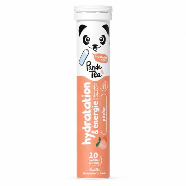 Panda Tea Pastilles Hydratation & Énergie Pêche (20 pastilles)