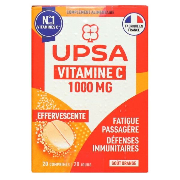 UPSA Vitamine C 1000 mg, 10x2 comprimés effervescents