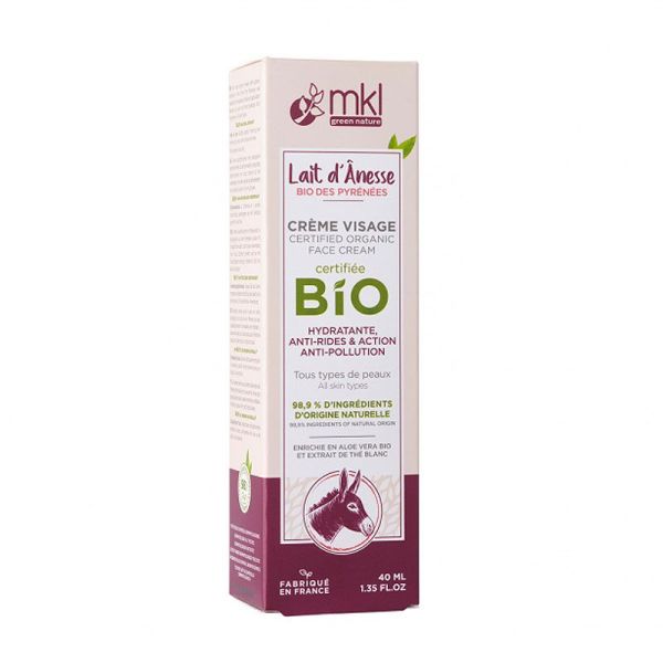 MKL Green Nature Crème visage bio au lait d'ânesse des Pyrénées (40 ml)