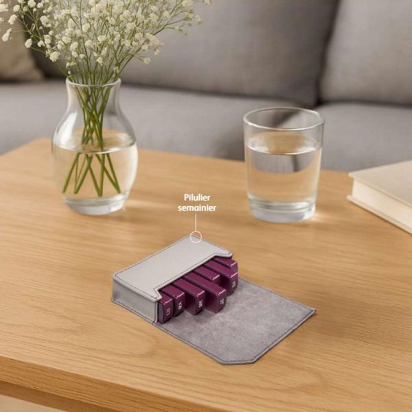 Betterlife Pillulier Semainier et étui portefuille (Coloris Taupe ou Anthracite) (x1)