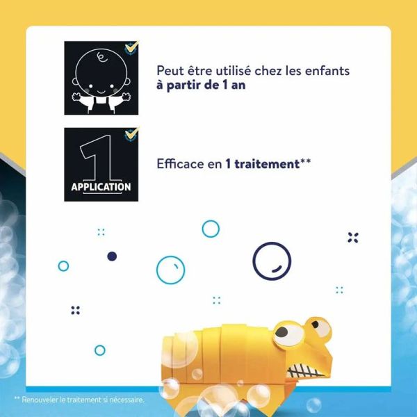 Shampooing Anti-Poux et lentes 3-en-1 100% efficace traite, lave et protège (100 ml)