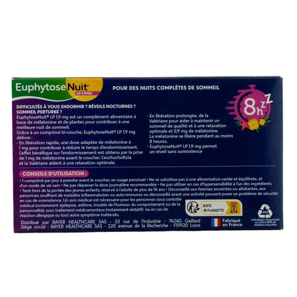 Bayer Euphytose Nuit LP-1,9 mg (30 Comprimés)
