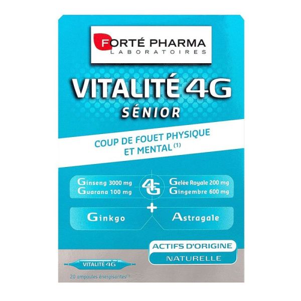 Forté Pharma Vitalité 4G Senior coup de fouet physique & mental (20 ampoules)