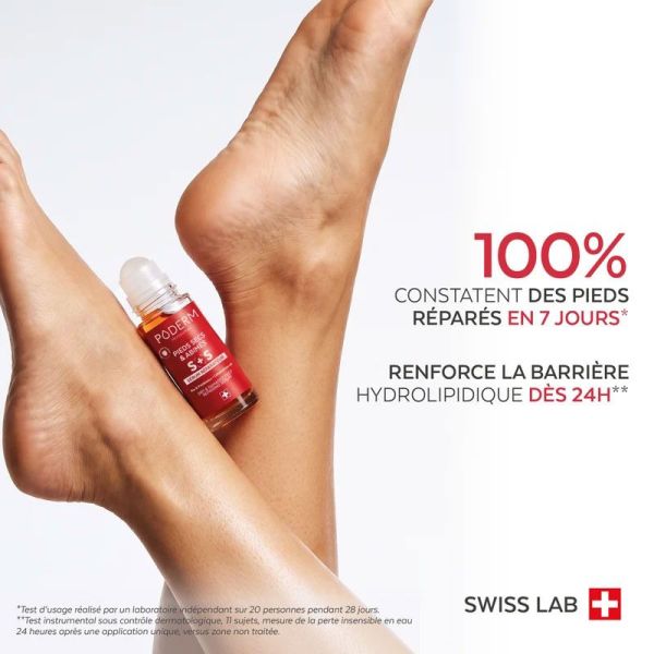 Poderm Roll-On Sérum Réparateur Pieds Secs et Abîmés (50 ml)