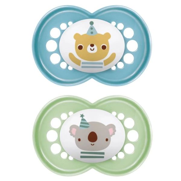 MAM Sucette Silicone Original 18+ Mois Animaux (Lot de 2, référence 44)