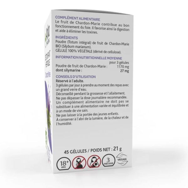 Arkopharma Arkogélules Chardon-Marie Bio digestion & détox du foie (45 Gélules)