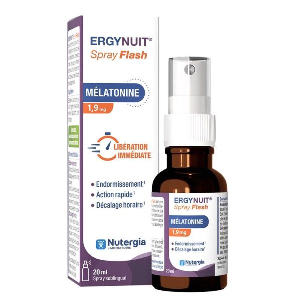 Ergynuit Spray Flash mélatonine 1,9 mg endormissement (20 ml)