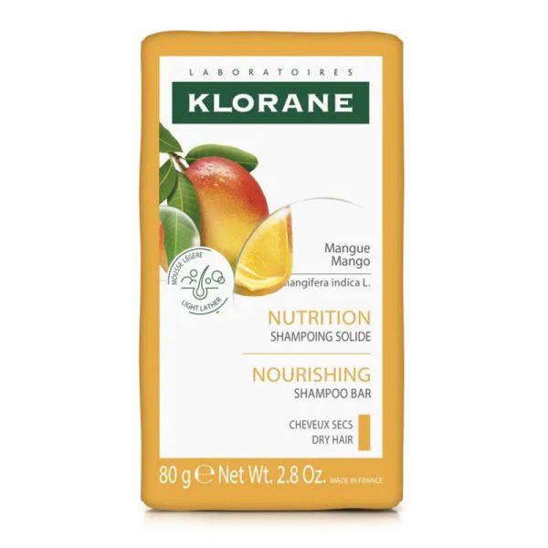 Klorane Shampoing solide Nutrition à la mangue (80 g)