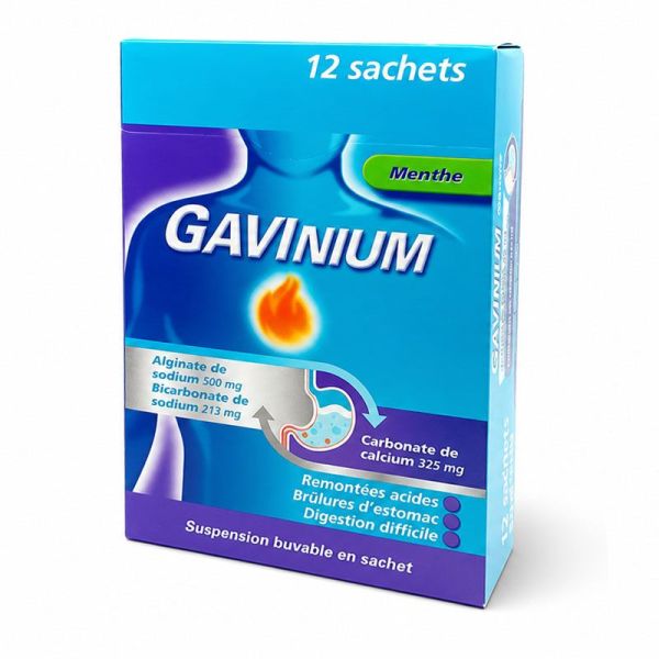 Gavinium Suspension buvable en sachet goût menthe (12 sachets de 10 ml)