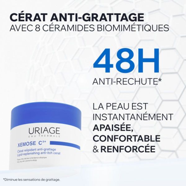 Xémose C8+ Cérat Relipidant anti-grattage peaux très sèches à tendance atopique (200 ml)