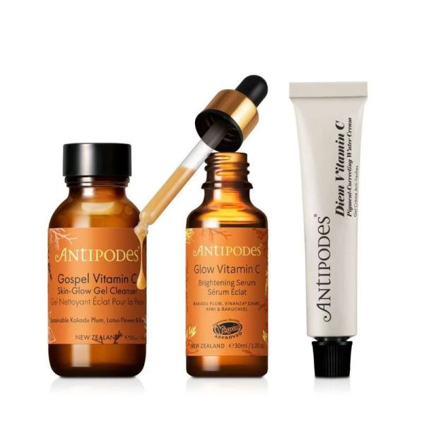 Antipodes Coffret Glow Vitamin C (gel 50 ml + sérum 30 ml + crème 15 ml)