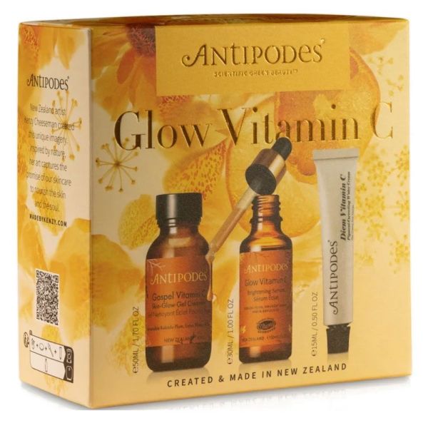 Antipodes Coffret Glow Vitamin C (gel 50 ml + sérum 30 ml + crème 15 ml)