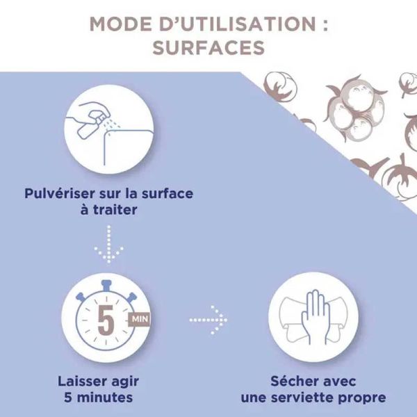 Cooper Baccide Spray anti-viral désinfectant mains & surfaces Fleur de Coton (100 ml)
