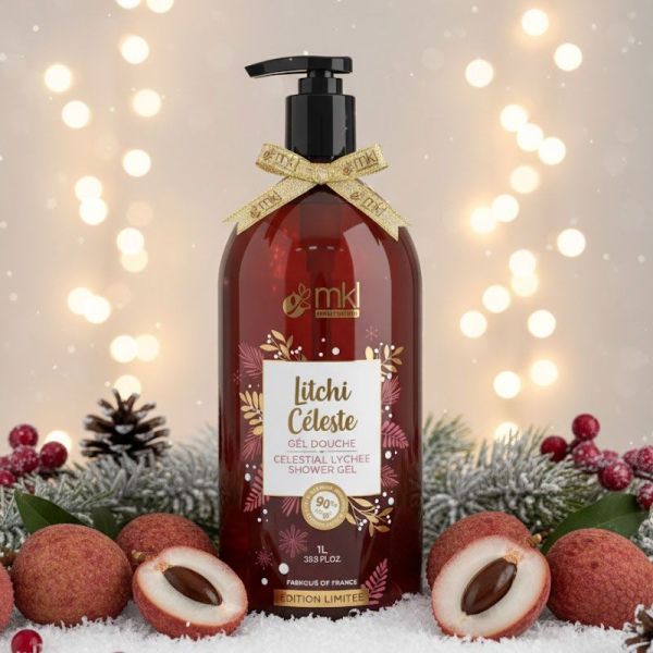 Cosm'Ethik Gel Douche Surgras Noël Litchi Céleste édition limitée (1L)