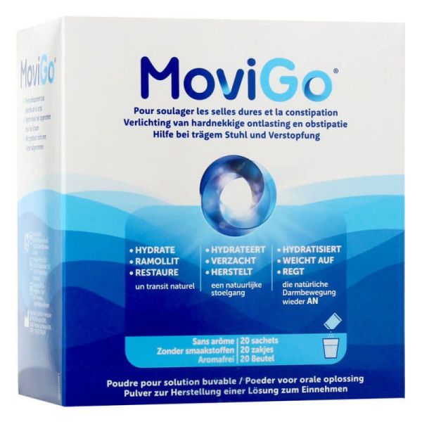 Movigo solution en poudre soulage les selles dures et la constipation (10 sachets)
