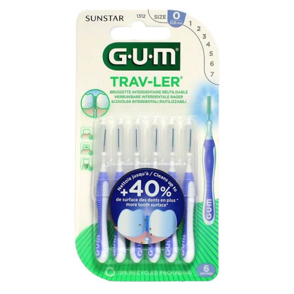 Gum Trav-Ler Brossettes interdentaires 0,6 mm (x6)