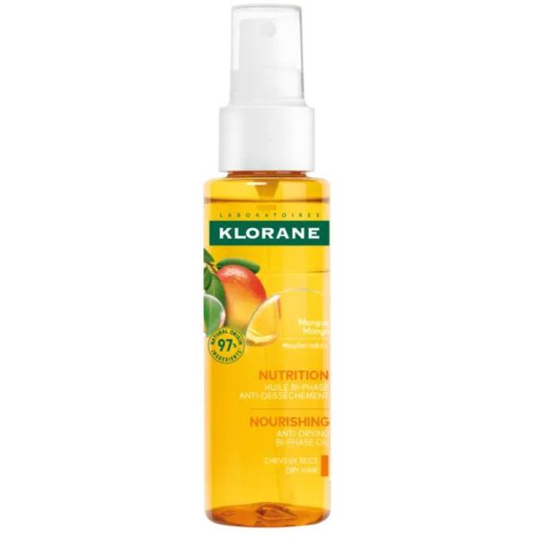 Klorane Nutrition Huile Capilaire Bi-Phase à la Mangue médicinale (100 ml)