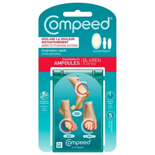 Compeed Pansements Ampoules, assortiment de 5 pansements