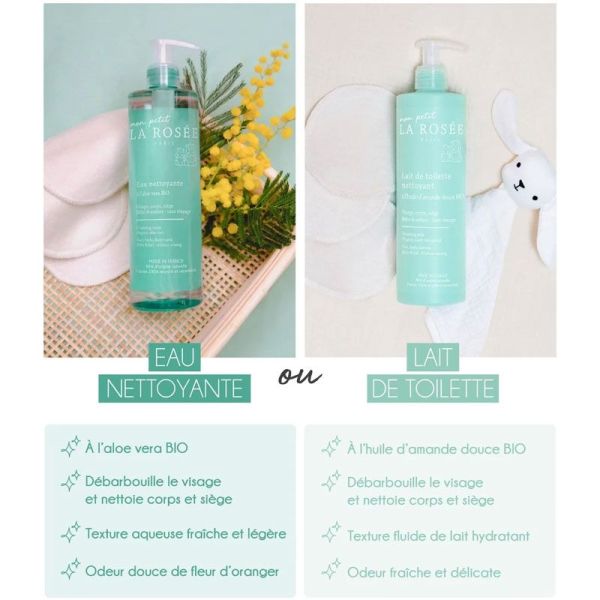 Mon Petit La Rosée Lait de Toilette Nettoyant à l'huile d'amande douce bio (400 ml)