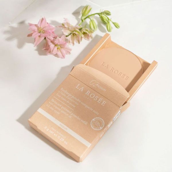 La Rosée Recharge Poudre Compacte Soin à l'abricot Bio Teinte 02 Medium (8 g)