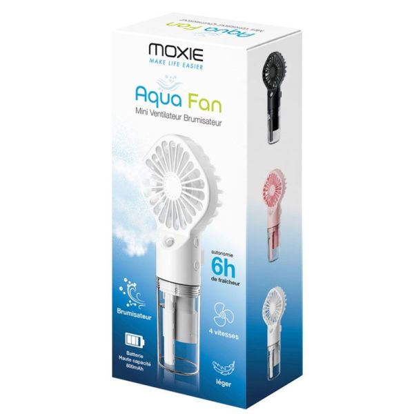 Moxie AquaFan Mini Ventilateur Brumisateur blanc (20 ml)