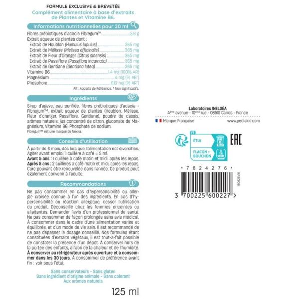 Pediakid Nervosité Sirop 125Ml