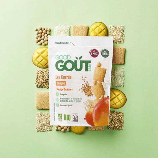 Good Goût Baby Les Carrés Mangue biscuits bio bébé dès 8 mois (50 g)