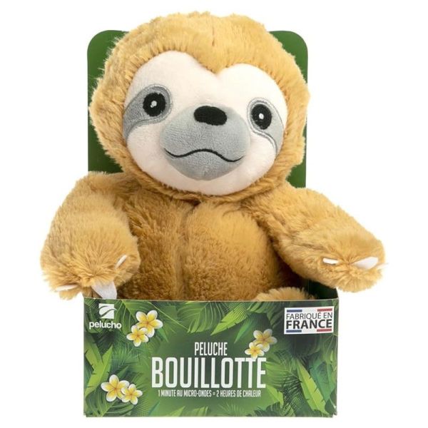 Pelucho Bouillotte sèche peluche Paresseux aux grains de blé et fleurs de lavande
